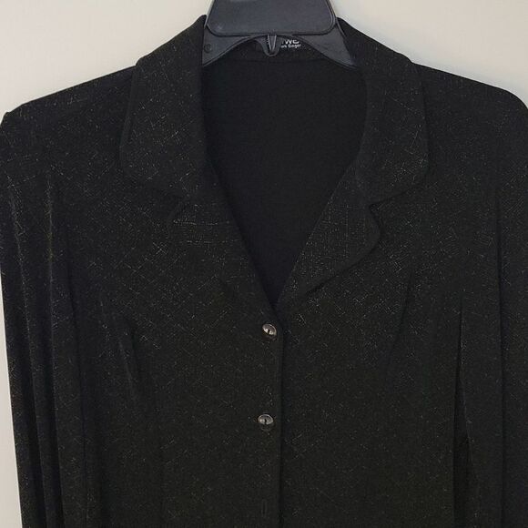 softwear BY MARK SINGER Chalk Stripe Button Down Academia Shacket - Picture 3 of 10